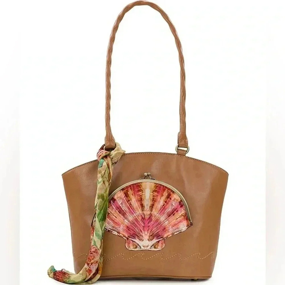NEW Patricia Nash Zorita Seashell Scarf Satchel Bag - Picture 2 of 11